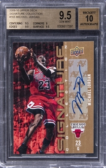 2009-10 UD "Signature Collection" #165 Michael Jordan Signed Card – BGS GEM MINT 9.5/BGS 10